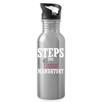 Pruning season with reduced calorie deficit - Water bottle with straw - silver - Right
