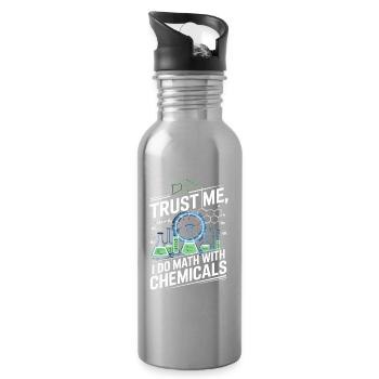 Vertrau Mir, Ich Rechne Mit Chemikalien - Trinkflasche mit integriertem Trinkhalm - Lightsilver - Rechts