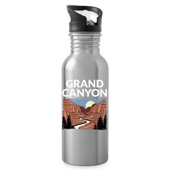 Grand Canyon Nationalpark Wanderer - Trinkflasche mit integriertem Trinkhalm - Lightsilver - Rechts