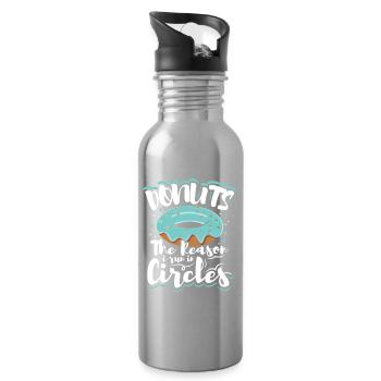 Donut fast food - Water bottle with straw - silver - Right