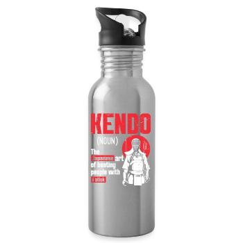  Kendo Instructor Japanese Martial Arts Training - Water bottle with straw - silver - Right