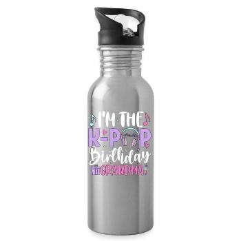 I'm The K Pop Birthday Grandma - Trinkflasche mit integriertem Trinkhalm - Lightsilver - Rechts