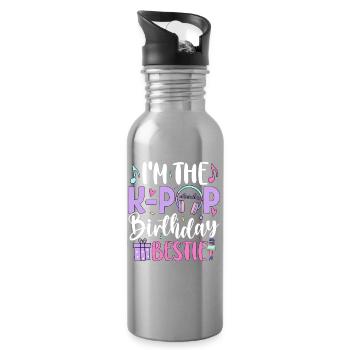 I'm The K Pop Birthday Bestie - Trinkflasche mit integriertem Trinkhalm - Lightsilver - Rechts