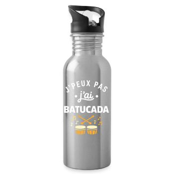 J'peux pas j'ai Batucada  - Gourde avec paille intégrée - argent clair - Droite