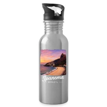 Ipanema, Brésil - Gourde avec paille intégrée - argent clair - Droite
