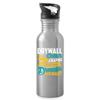 Drywall Drywall Builder Drywall Fitter - Water bottle with straw - silver - Right
