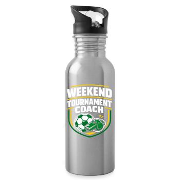 Soccer Training Youth Sports Coach - Water bottle with straw - silver - Right