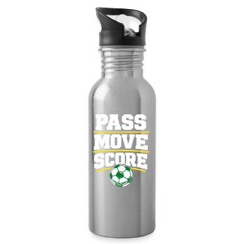 Soccer Training Youth Sports Coach - Water bottle with straw - silver - Right