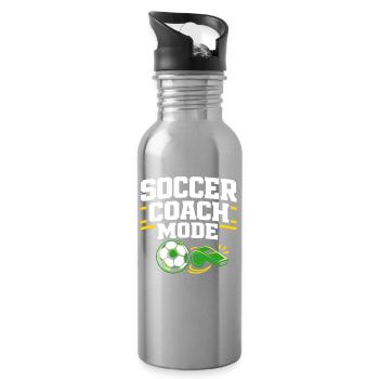 Soccer Training Youth Sports Coach - Water bottle with straw - silver - Right