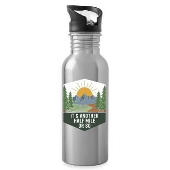 Randonnée Camping, Randonnée en plein air, Montagne nature - Gourde avec paille intégrée - argent clair - Droite