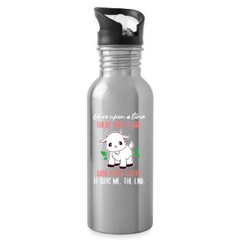 Goat Love Tale - Water bottle with straw - silver - Right