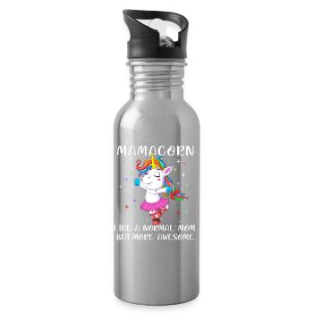 Mamacorn Dancing Unicorn Mom Shirt - Trinkflasche mit integriertem Trinkhalm - Lightsilver - Rechts