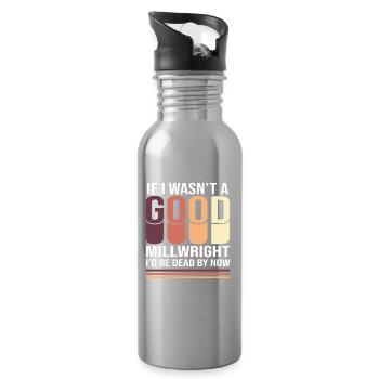 CNC Mechanic Mechanical Engineer Locksmith - Water bottle with straw - silver - Right
