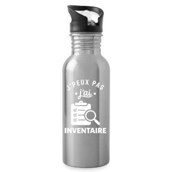 J'peux pas j'ai inventaire - Gourde avec paille intégrée - argent clair - Droite