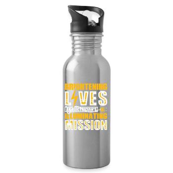 Electrician, Electronics Technician, Electrician - Water bottle with straw - silver - Right