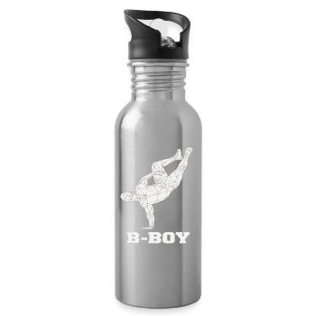 Breakdance B-Boy Street Dance Hip Hop - Water bottle with straw - silver - Right