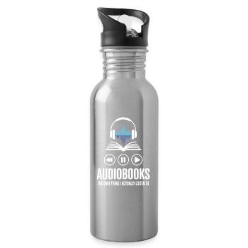 Audiobook Readers - Audiobooks Love - Book Lovers - Water bottle with straw - silver - Right