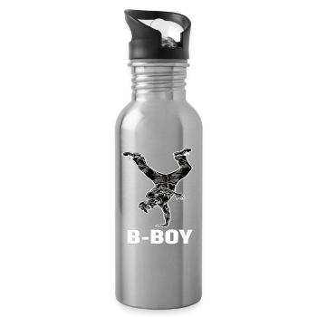 Breakdance B-Boy Street Dance Hip Hop - Water bottle with straw - silver - Right