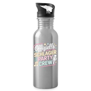 Schlager Party Crew Mallorca Festival JGA Malle - Trinkflasche mit integriertem Trinkhalm - Lightsilver - Rechts