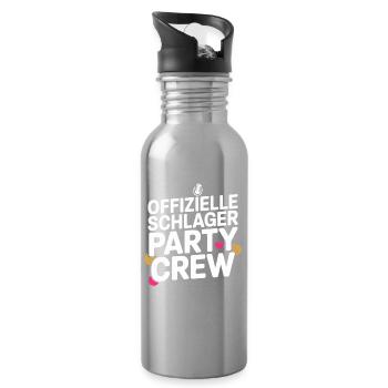 Schlager Party Crew Mallorca Festival JGA Malle - Trinkflasche mit integriertem Trinkhalm - Lightsilver - Rechts