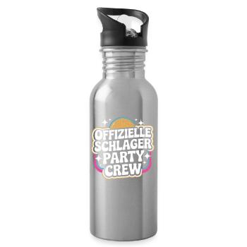 Schlager Party Crew Mallorca Festival JGA Malle - Trinkflasche mit integriertem Trinkhalm - Lightsilver - Rechts