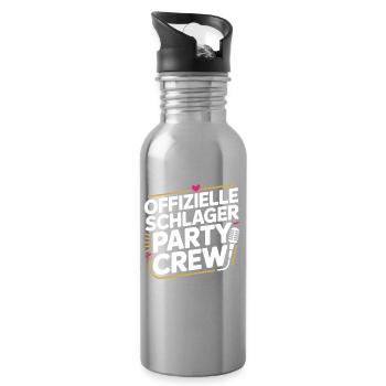 Schlager Party Crew Mallorca Festival JGA Malle - Trinkflasche mit integriertem Trinkhalm - Lightsilver - Rechts