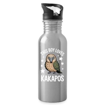 Kakapo Sprüche Kakapos Lustiges Kakapo Geschenk - Trinkflasche mit integriertem Trinkhalm - Lightsilver - Rechts