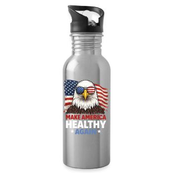 Makes America Healthy Again - Water bottle with straw - silver - Right