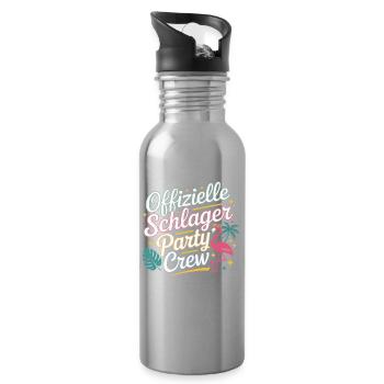 Schlager Party Crew Mallorca Flamingo JGA Malle - Trinkflasche mit integriertem Trinkhalm - Lightsilver - Rechts