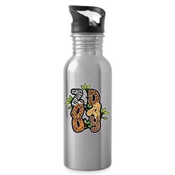 Animals Zoo Party Jungle Zoo Day Safari - Water bottle with straw - silver - Right