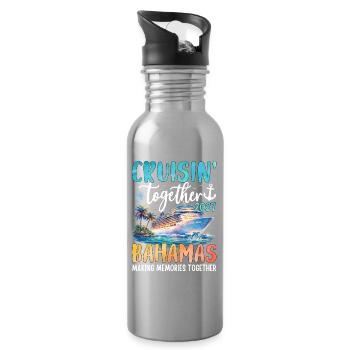 Cruisin Together Bahamas 2027 - Water bottle with straw - silver - Right