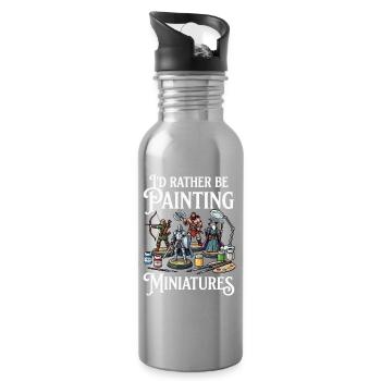 Prefer to paint miniatures - Water bottle with straw - silver - Right
