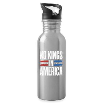 Keine Könige in Amerika haben patriotisches Design verzweifelt - Trinkflasche mit integriertem Trinkhalm - Lightsilver - Rechts