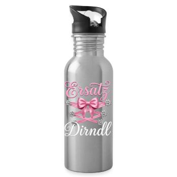 Tracht Ersatz Dirndl Shirt Damen Trachtenshirt - Trinkflasche mit integriertem Trinkhalm - Lightsilver - Rechts