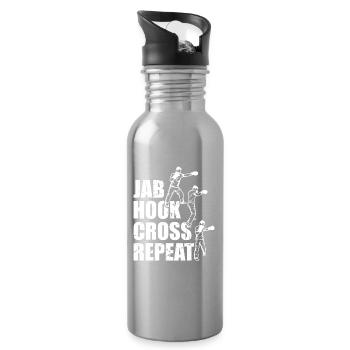Jab Hook Croisé Répétition - Gourde avec paille intégrée - argent clair - Droite