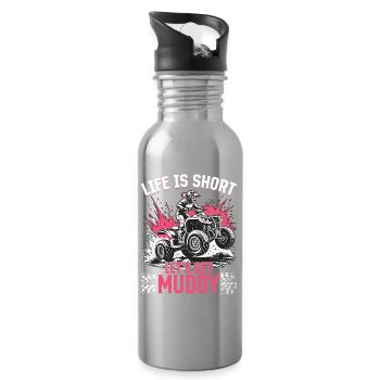 Quad ATV Femme Fille Quad Quad - Gourde avec paille intégrée - argent clair - Droite
