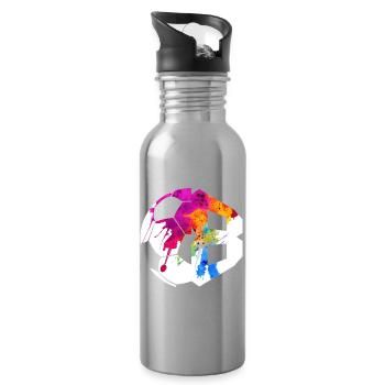 NO. 8 FOOTBALLER NUMBER 8 FOOTBALL 8TH BIRTHDAY - Water bottle with straw - silver - Right