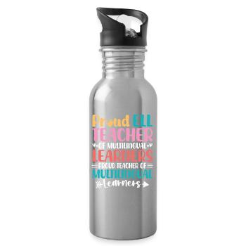 ELL-Lehrer englische Sprache - Trinkflasche mit integriertem Trinkhalm - Lightsilver - Rechts