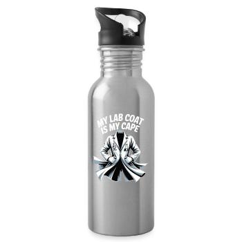  Mein Laborkittel Ist Mein Umhang Wissenschaft - Trinkflasche mit integriertem Trinkhalm - Lightsilver - Rechts