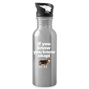 Okapi-liebhaber Okapi-tier Seltene Tierweltliebe - Trinkflasche mit integriertem Trinkhalm - Lightsilver - Rechts