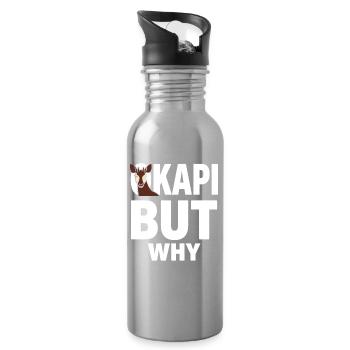 Okapi-liebhaber Okapi-tier Seltene Tierweltliebe - Trinkflasche mit integriertem Trinkhalm - Lightsilver - Rechts