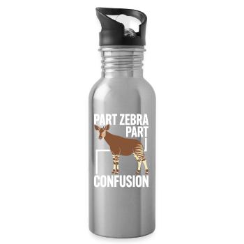 Okapi-liebhaber Okapi-tier Seltene Tierweltliebe - Trinkflasche mit integriertem Trinkhalm - Lightsilver - Rechts