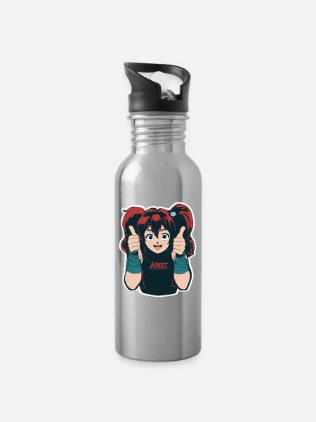 Kaoz Cheer Avatar - Trinkflasche mit integriertem Trinkhalm - Lightsilver