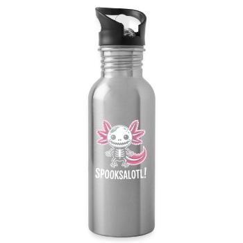 Spooksalot Skeleton Dragon - Water bottle with straw - silver - Right
