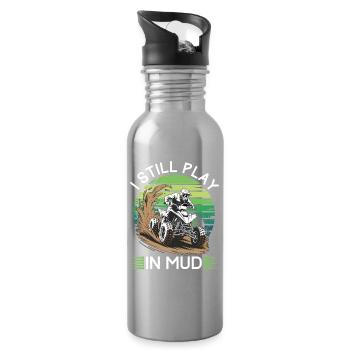 Quad ATV Boy Men Four Wheeler - Trinkflasche mit integriertem Trinkhalm - Lightsilver - Rechts