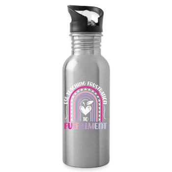 Gifts for ESE Teachers - Water bottle with straw - silver - Right
