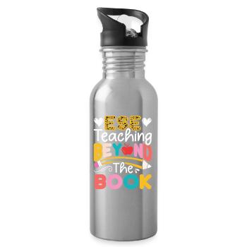 Gifts for ESE Teachers - Water bottle with straw - silver - Right