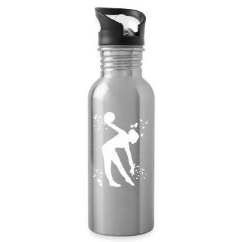 Gymnast with ball rhythmic gymnastics - Water bottle with straw - silver - Right