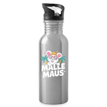 Mallemaus JGA Frauen Mallorca Fan Party Malle Maus - Trinkflasche mit integriertem Trinkhalm - Lightsilver - Rechts