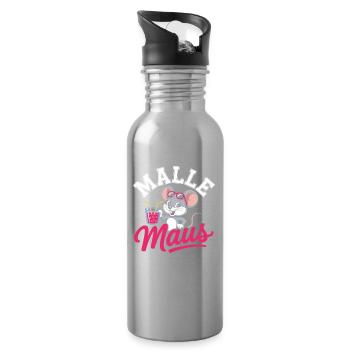 Mallemaus Bachelor Party Women Mallorca Fan Party Malle Mouse - Water bottle with straw - silver - Right